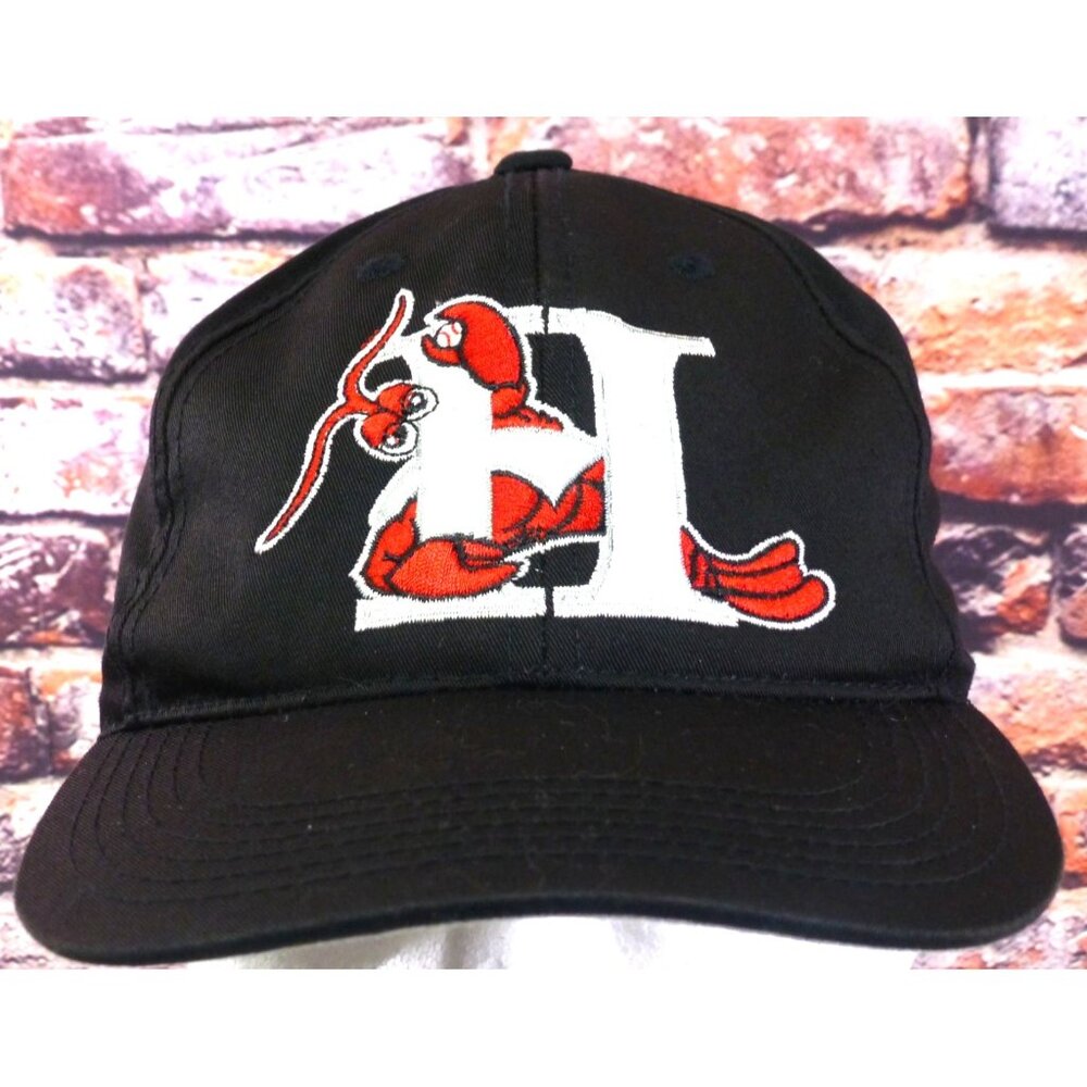 Hickory Crawdads Minor League Baseball Hat With Lobster Logo Black Adjustable S/